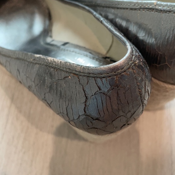 COACH Wedges Pewter Crinkle Leather - Picture 6 of 7